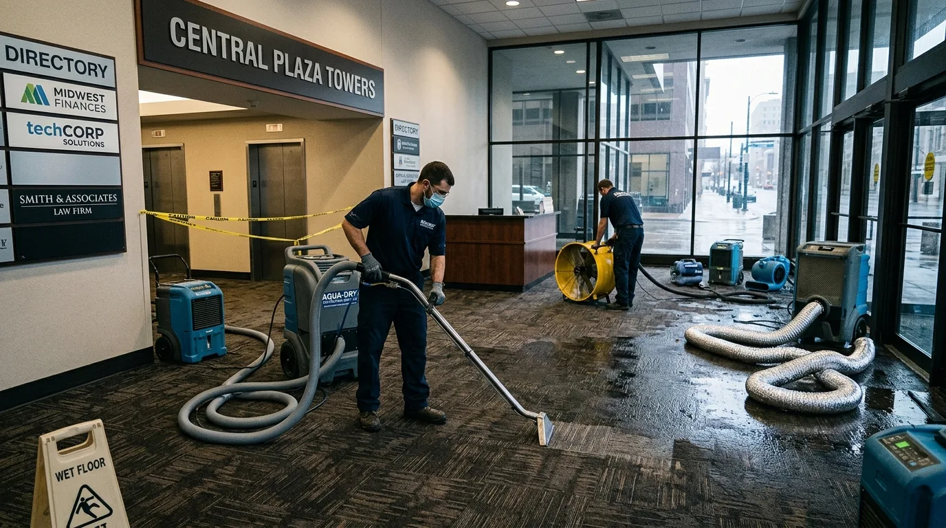 Commercial Water Damage Restoration Near IAH Airport
